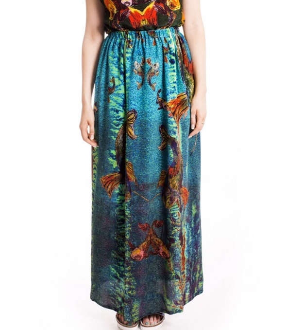 Naromode Laura maxi skirt Naromode-Laura-maxi-skirt-green-silk