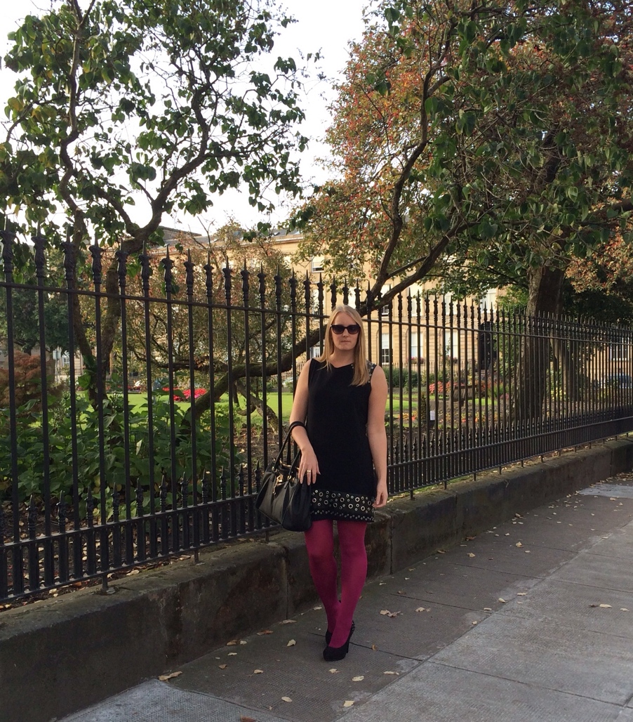Pink-tights-mango-dress-Glasgow
