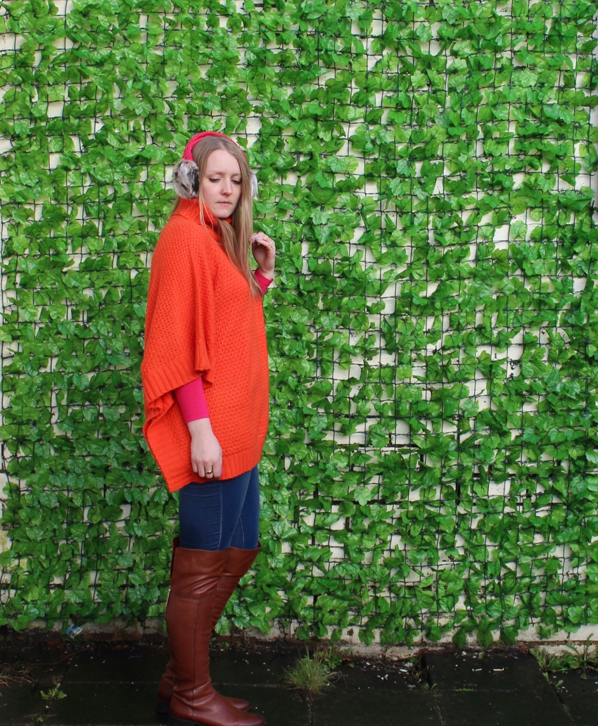 Orange-poncho-tan-OTK-boots