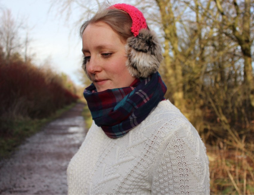 Tartan scarf pink furry ear muffs W=850 H=651 Tartan-scarf-pink-furry-ear-muffs