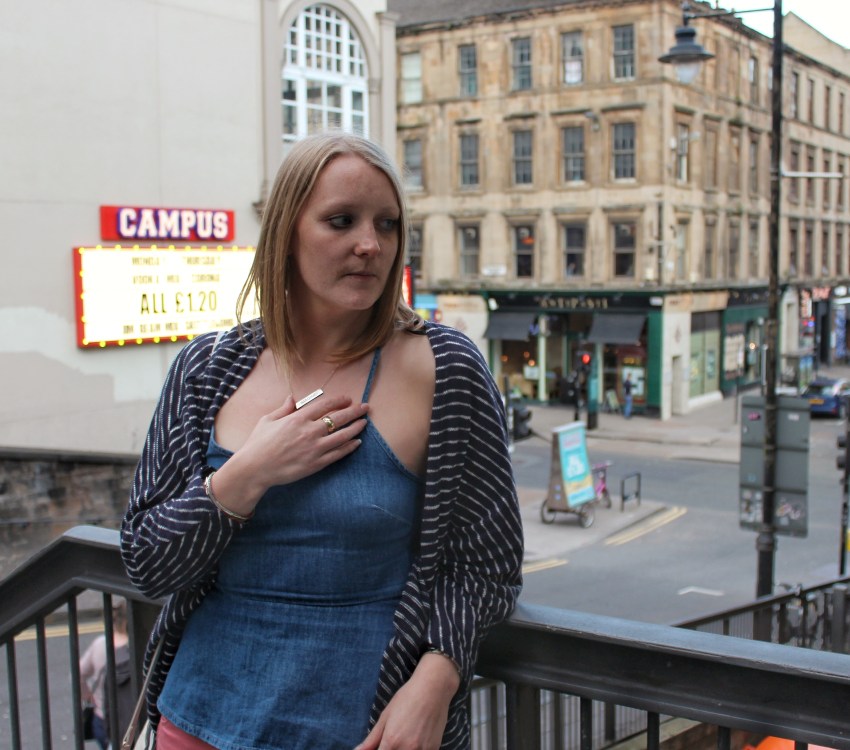 Double-denim-vest-coloured-jeans-Glasgow