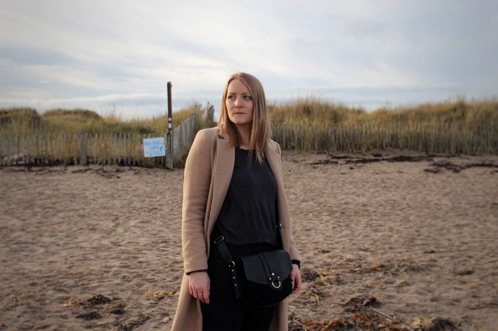Living-in-a-Boxx-simple-winter-street-style-camel-coat-skinny-jeans-st-Andrews-beach