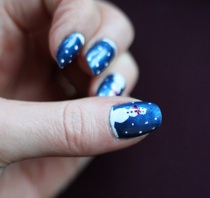 Frosty the Snowman | Festive Snowman nail art tutorial from UK Fashion Blogger Lauren Maria Living-in-a-Boxx-festive-snowman-nail-art