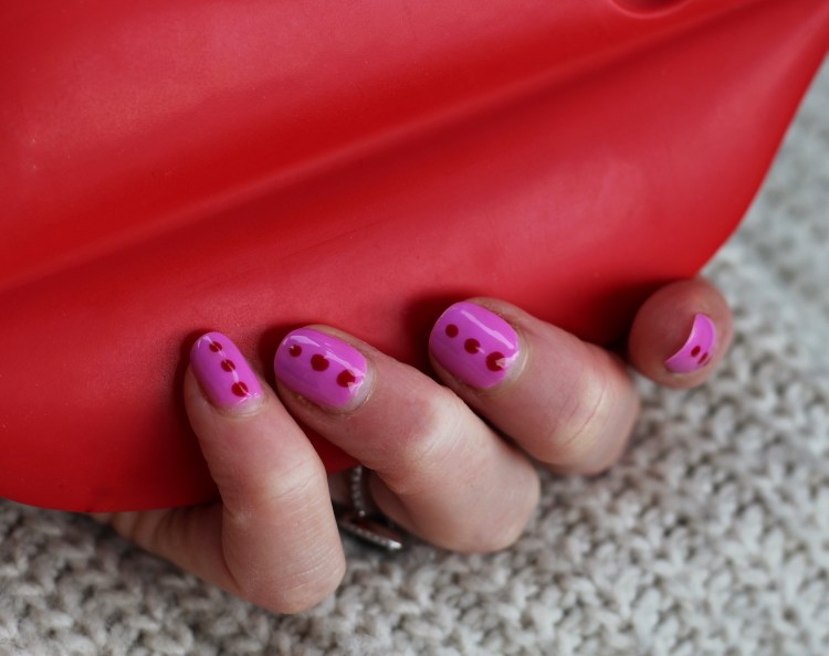 I'm Lazy a Thousand Times a Day | red and pink dot nail art tutorial from UK Fashion Blogger Lauren Maria