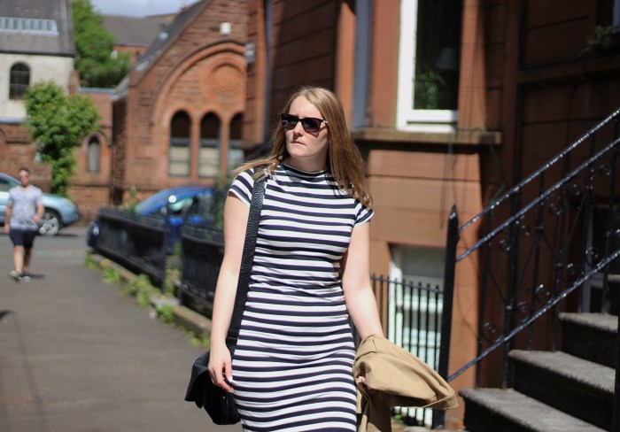 Living-in-a-boxx-monochrome-striped-dress-ankle-boots