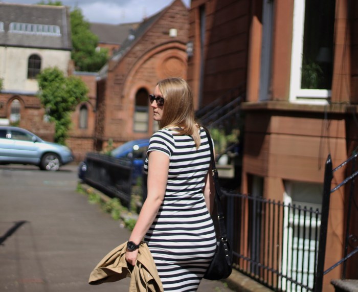 Living-in-a-boxx-monochrome-striped-dress-ankle-boots